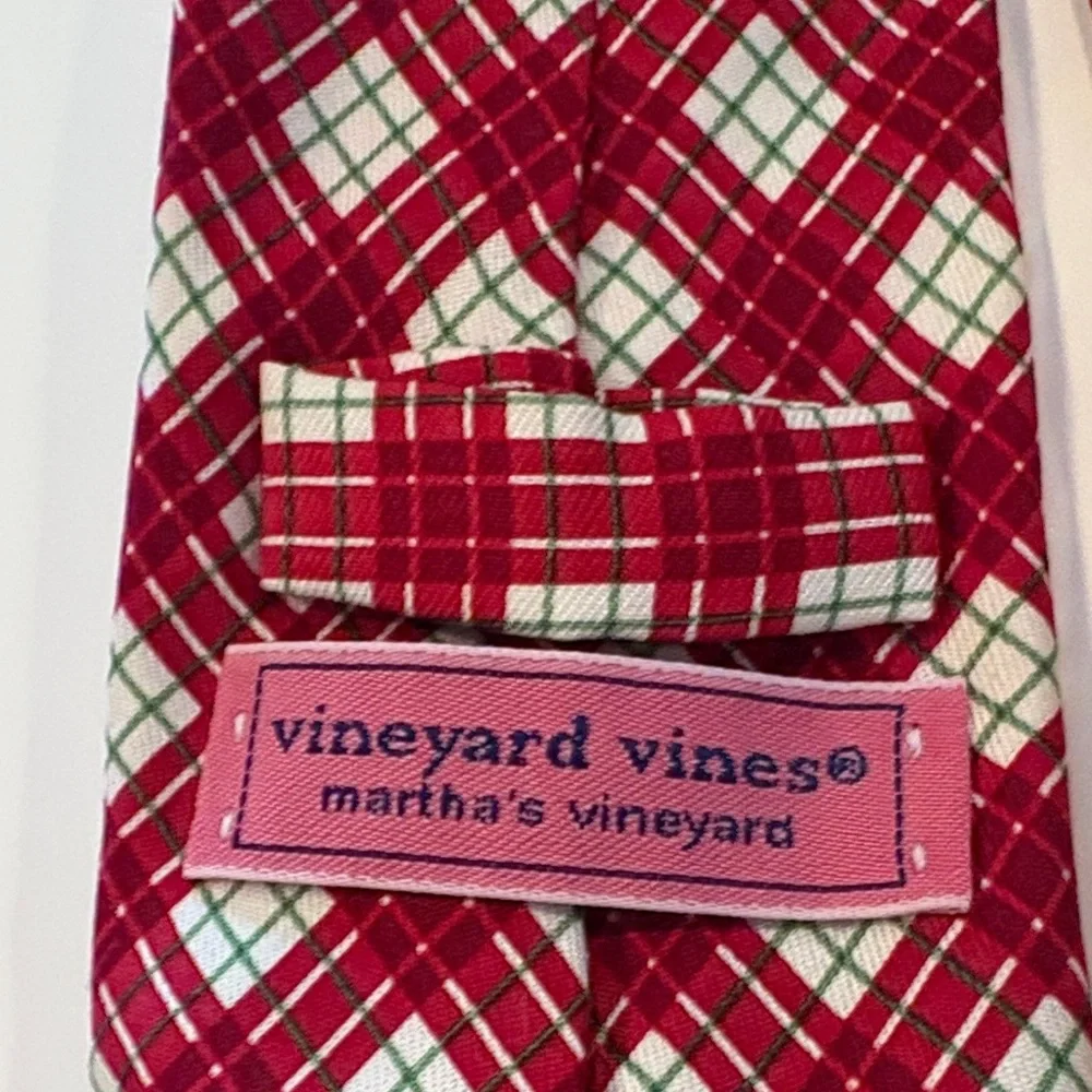 Red and White Checkered Boys Tie